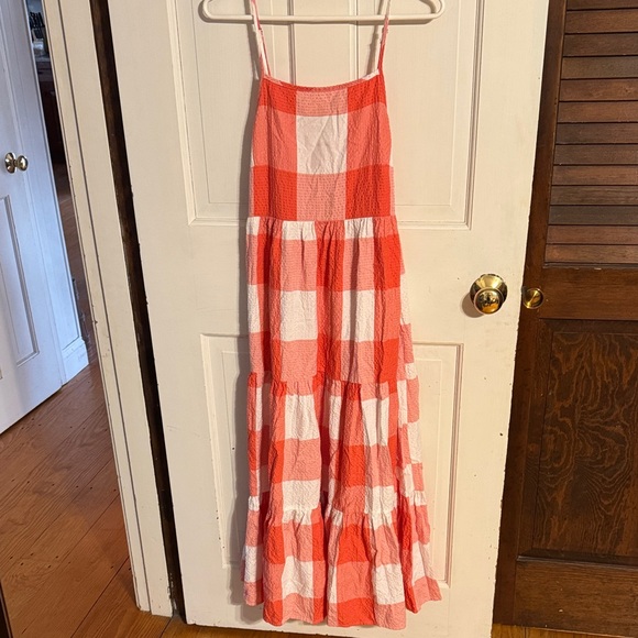 Lou & Grey Dresses & Skirts - Lou & Grey Coral and White Checkered Maxi Dress